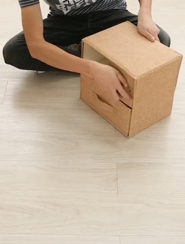 Organizer Per Cassetti In Tessuto - Contenitori Pieghevoli Con Maniglia, Grigio (1 Grande + 2 Piccoli)