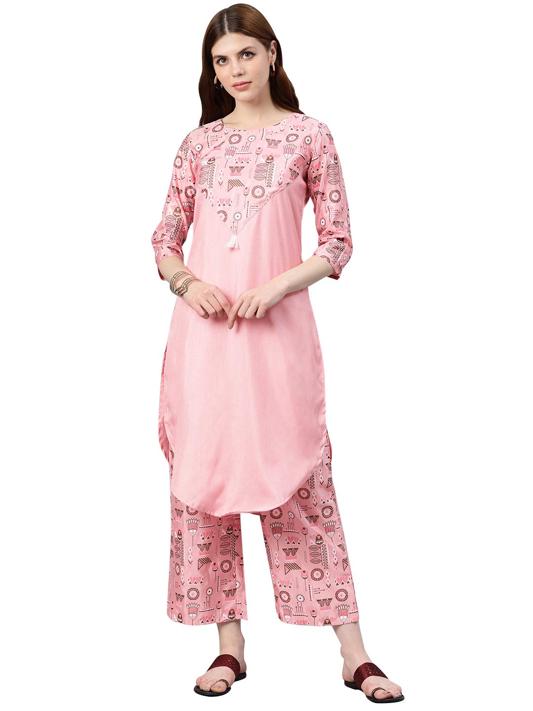ZIYAAWomen's Art Silk Straight Salwar Suit Set