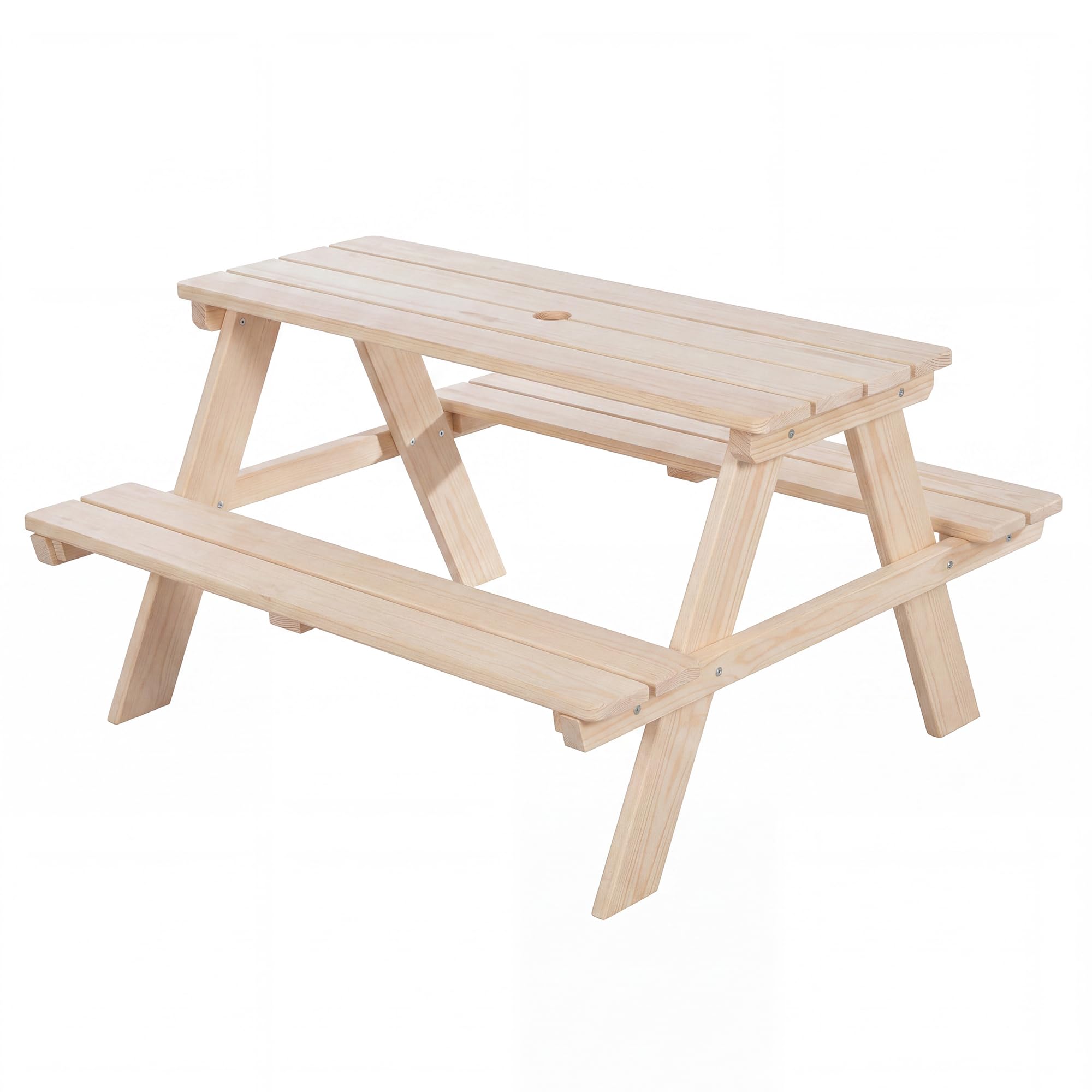 roba Kinder Outdoor+ Sitzgruppe "Picknick for 4" - Sitzgarnitur aus Massivholz - Natur