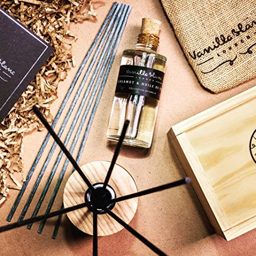 Diffuseur de roseaux naturel anti-odeurs maison boîte bois et recharge - 3