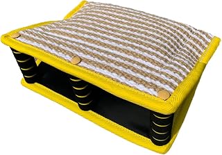 Dog Bite Pillow Bite Wedge Training Arm Protection Safe Biting Pad Sleeve Jute Dog Tug Toy w/ 3 Handle for Young Medium to Large Dog Schutzhund German Shepherd Work Dog Tug of War Training (Yellow)