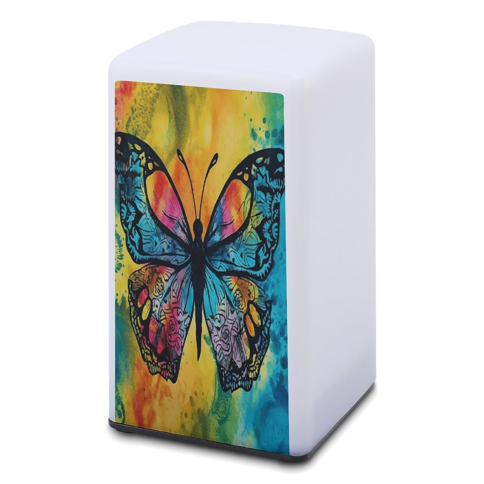 JTREHY Small Butterfly Tie Dye Table Lamps for Bedroom Minimalist Nightstand Lamp Water-Resistant Eye-Caring Table Lamp Modern Bedside Table Lamps for Living Room Bedroom Office