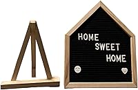 Vista 1 de Tablero de letras con forma de casa de madera de roble premium con dos juegos de letras y emojis, decoración ideal para el hogar y anuncio de bebé