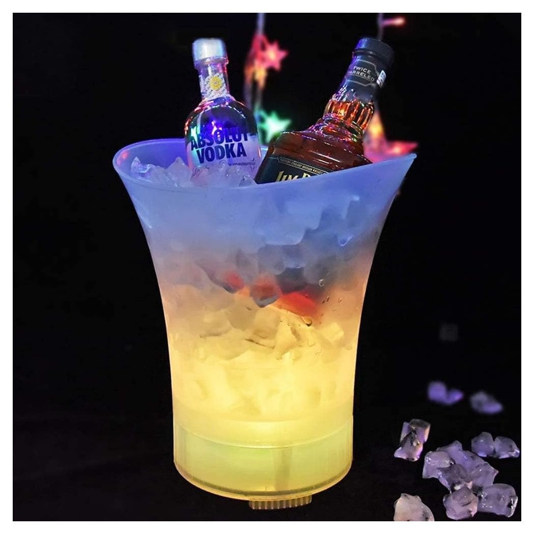 Trade Shop - Secchiello per Ghiaccio A LED Altoparlante Bluetooth Wireless Portatile Spiaggia Feste -