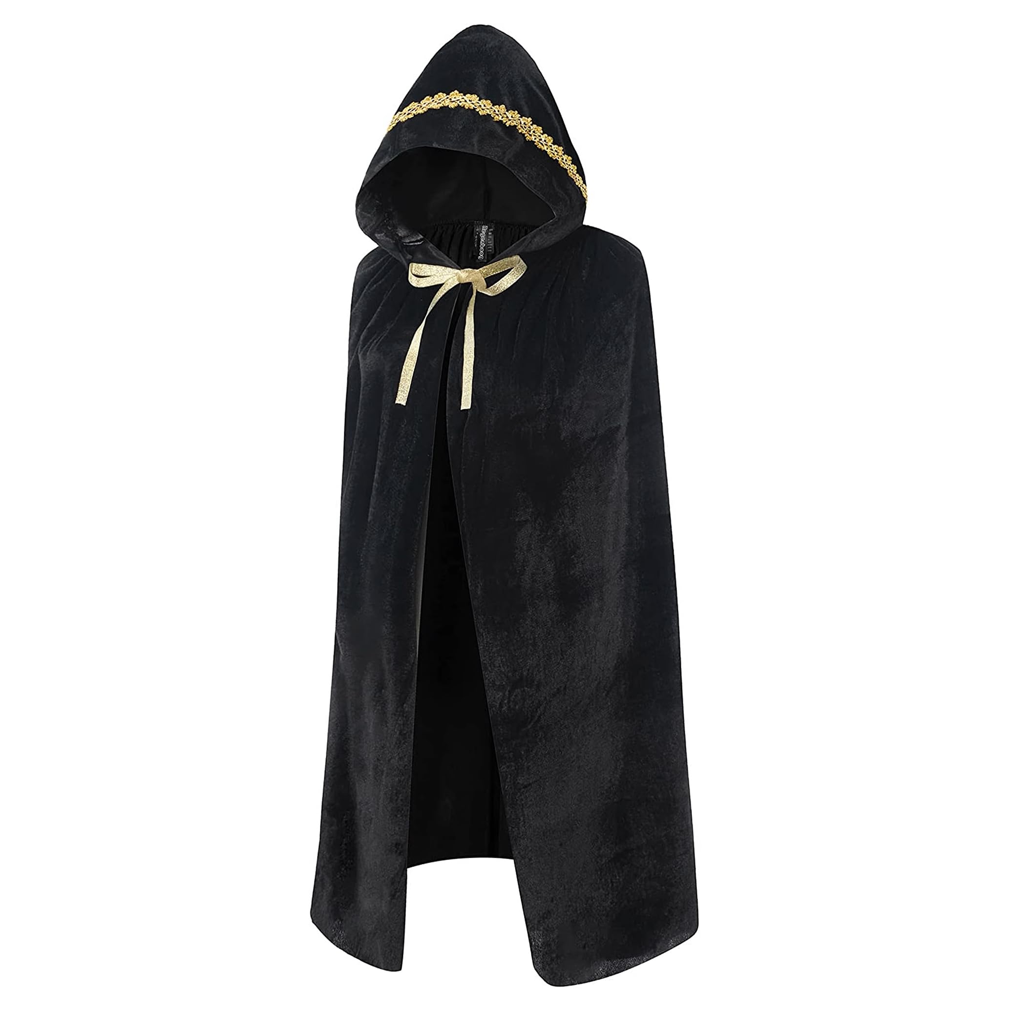 Halloween Hooded Cloak Long Velvet Cape Gothic Medieval Vampire Cape Witch Princess Cloak Robe High Collar Magician Hooded Cloak Renaissance Accessory - Image 3