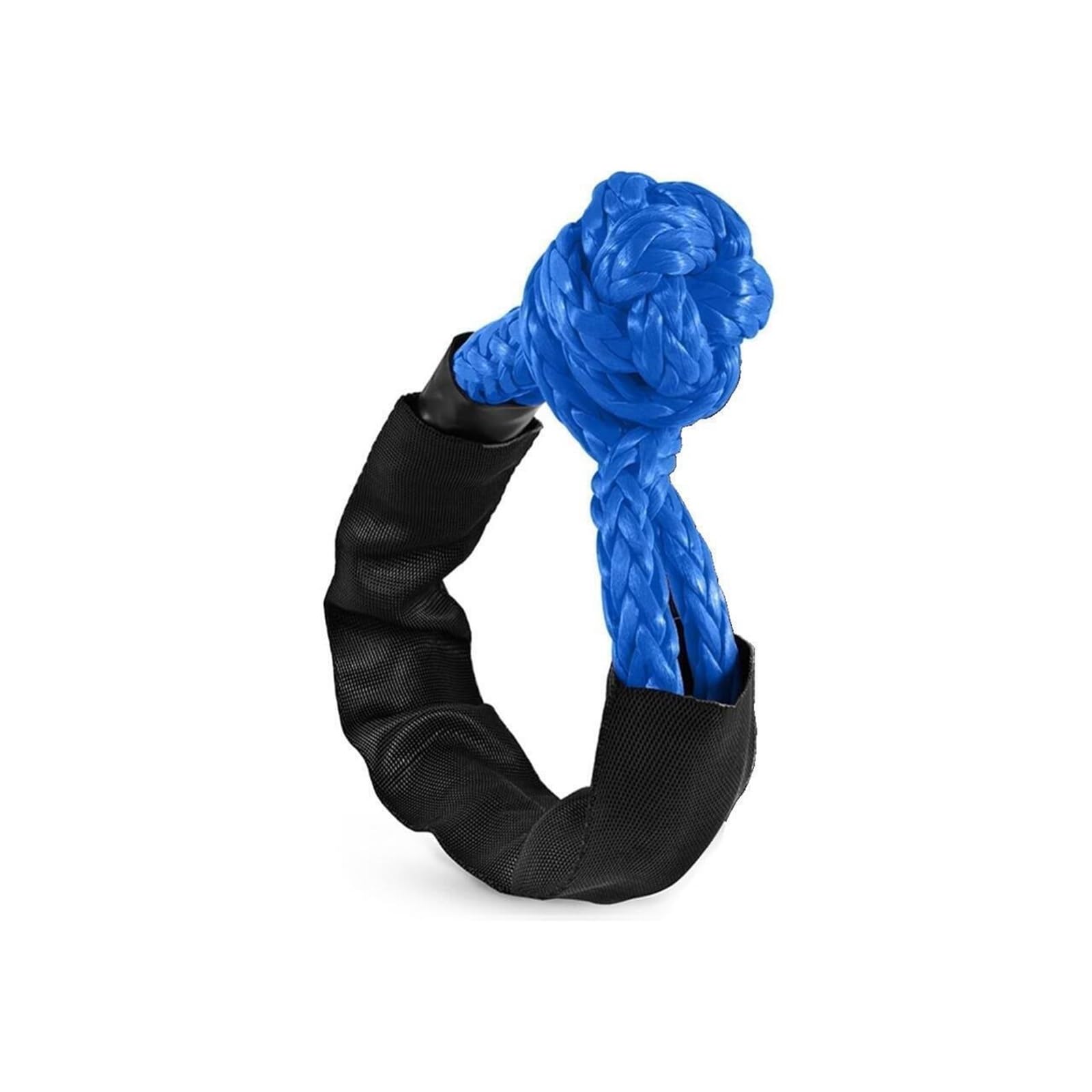 Mthckxjbsuz 15 Ton Blue Winch Rope, Heavy Duty Soft Synthetic Shackle Rope Shatter Resistant Shackles For Winch Towing(15 Ton Blue)