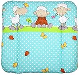 Weiche Polsterung Baby Auflage Wickelauflage - Schaf TÜRKIS/GRÜN - 70x50 cm 70x70 cm 70x85 cm Wickeltischauflage 70x70 cm