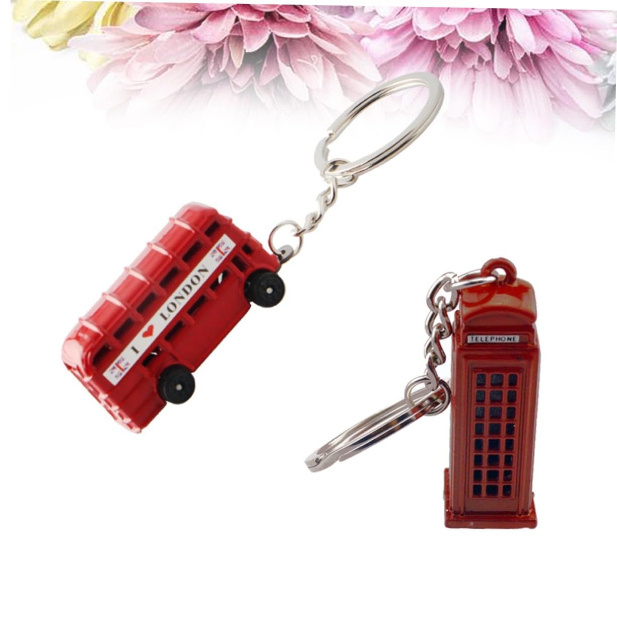Ciieeo 16 Pezzi Portachiavi in Metallo con Bus e Cabina Portachiavi Creativo e Robusto Accessorio Regalo Souvenir Facile da Trasportare e Usare