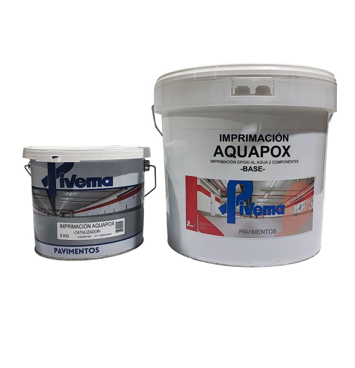 Imprimación EPOXI 2 COMP. para suelos al agua AQUAPOX, ideal como puente de unión y anclaje para acabados. (3+1 Kilos)