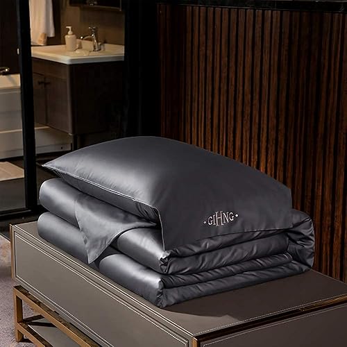 Miniatura 7 de Juego de fundas de edredón para cama doble, color morado, juego de ropa de cama de algodón blanco, 100% algodón, juego de fundas de edredón de color