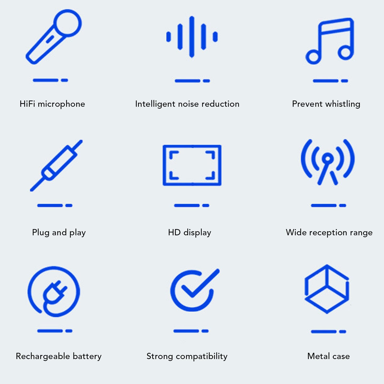 Bezprzewodowy Mikrofon Karaoke, Podwójny Metalowy Metalowy System Mikrofonu z Odbiornikiem do śpiewania