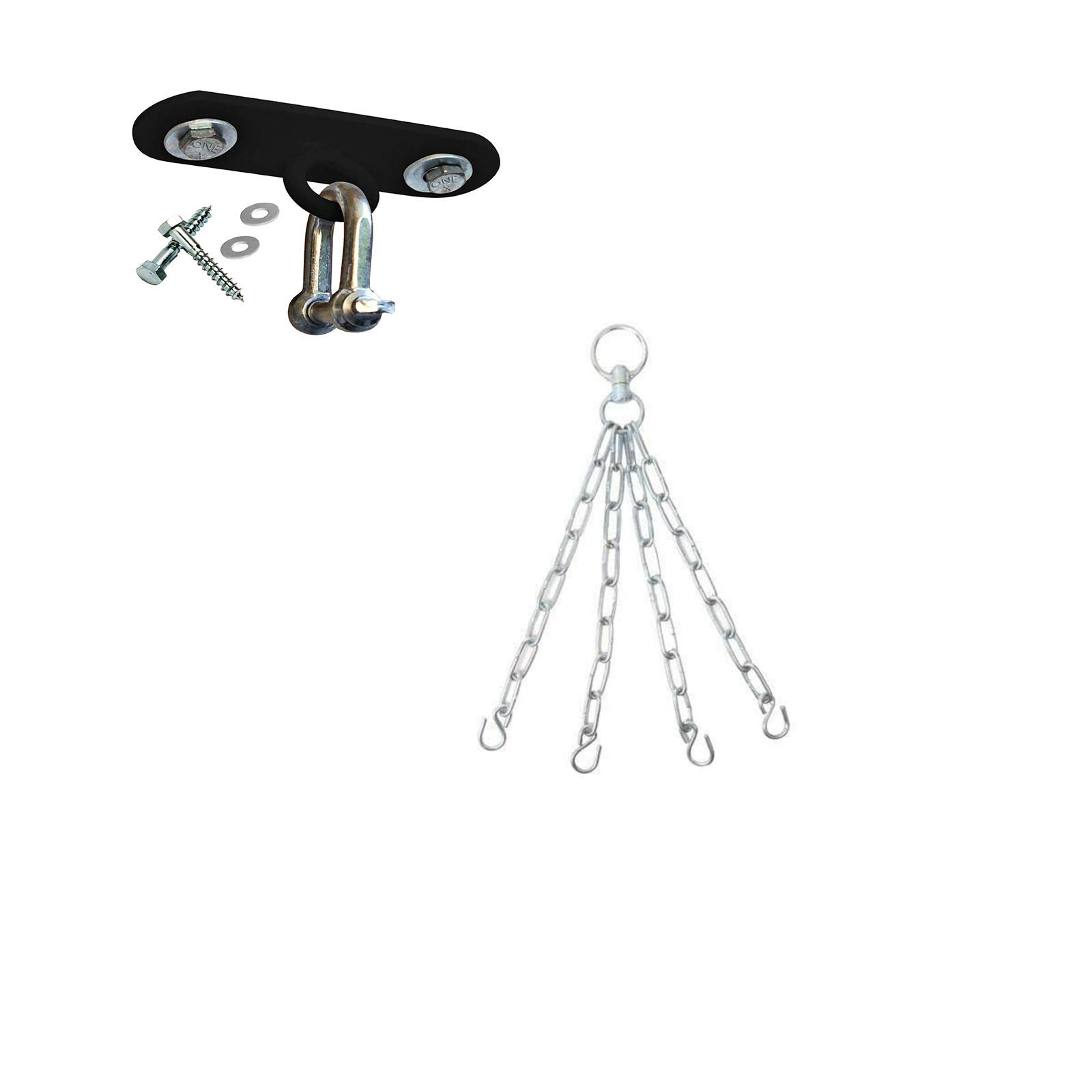 Maxx Heavy Wall Bracket Ceiling Hook Hanging Bags Chain Solid Duty 4stand 6strand Chains Single or Set (Ceiling Hook with Chain 4strand)