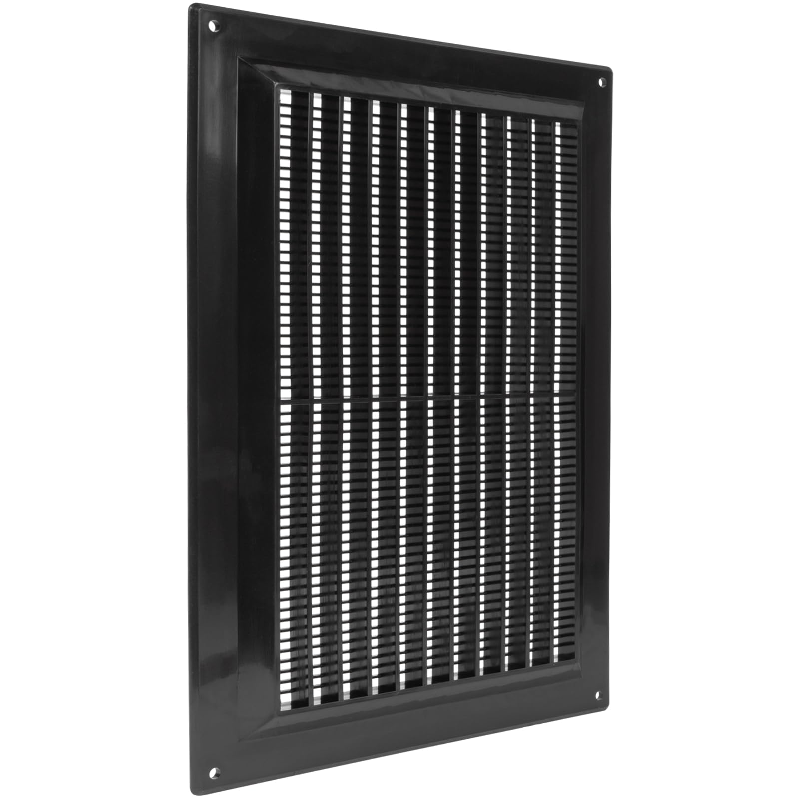 10'' x 7'' Inch / 250 x 170 mm Plastic Vent Cover - Black - Rectangular Soffit Vent - Exhaust Ventilation Louver - Air Inlet Grille Cover - Built-in Screen Mesh - HVAC Vent Duct Cover
