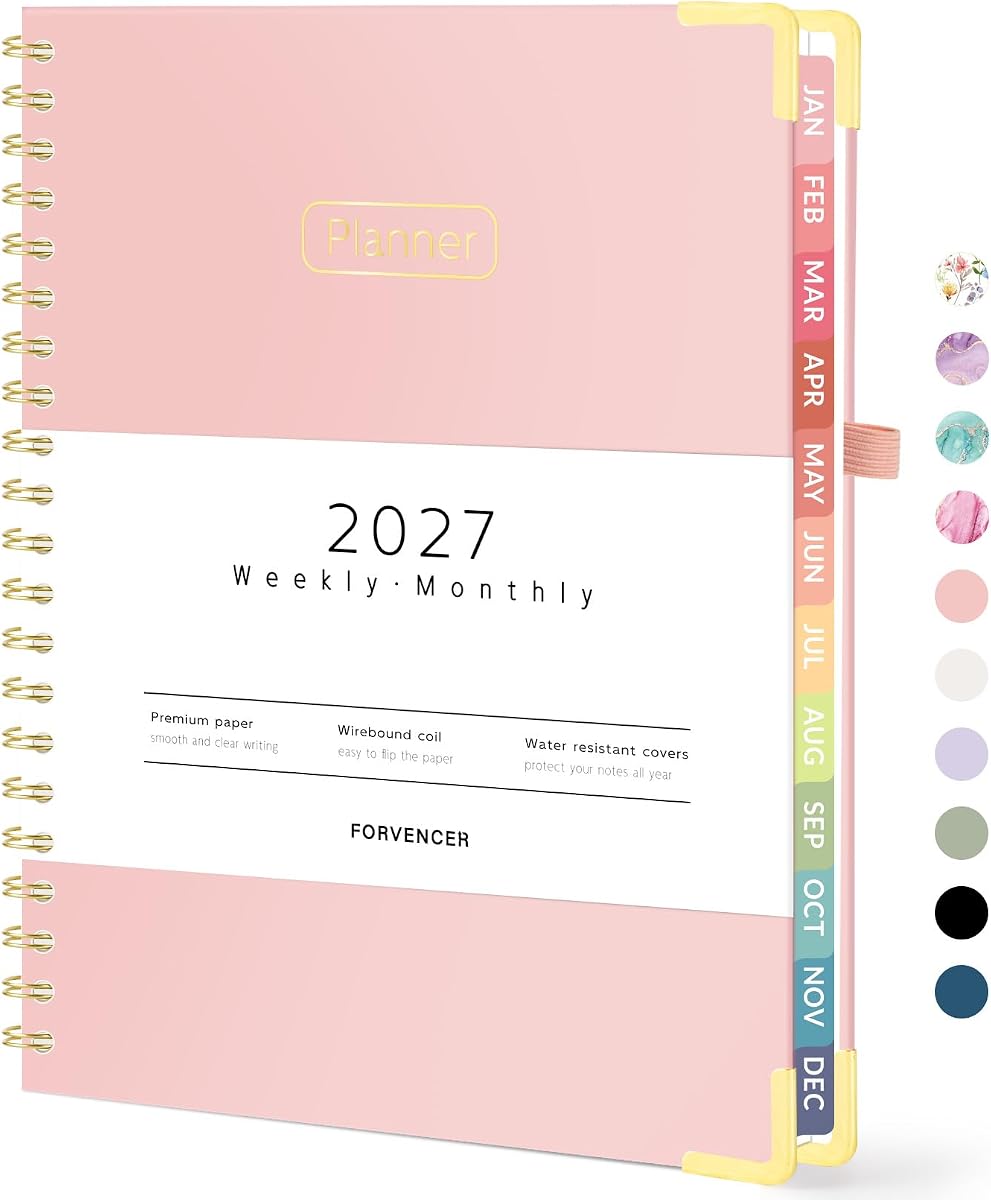 Forvencer 2027 Planner, Hardcover Calendar Planner Jan - Dec 2027