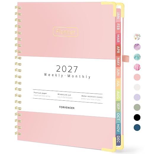 Forvencer 2027 Planner, Hardcover Calendar Planner Jan - Dec 2027, 8.5"x11"