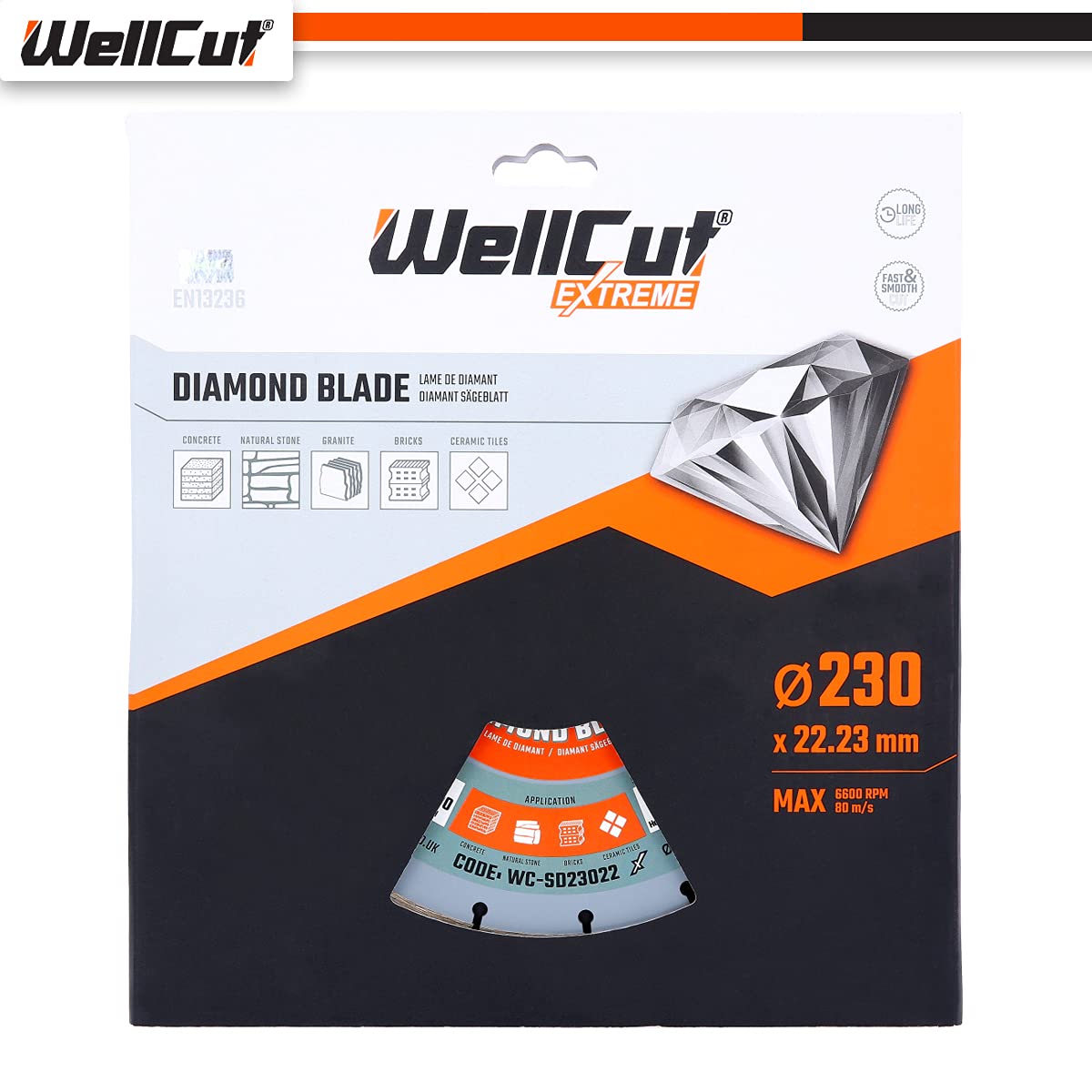 WELLCUT WC-SD23022 diamentowe ostrze ekstremalne 230 mm x 22,23 mm otwór