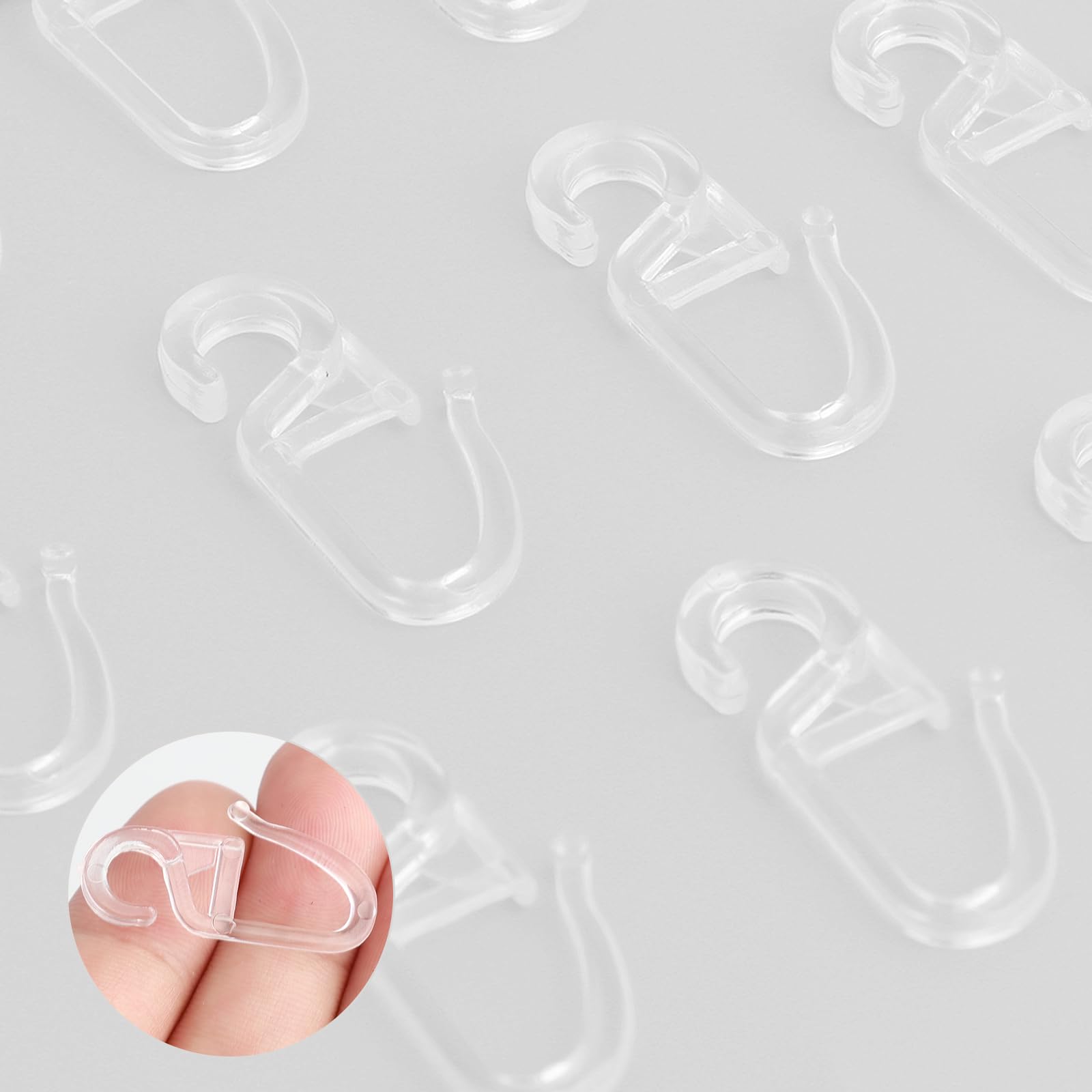 150 Stück Vorhang Haken, 6 mm Gardinenhaken Für Ringe, Selbstklebende Gardinenhaken Für Schienen, Dusche & Tür Schlaufengleiter und Gardinengleiter Für Vorhangschienen Passend Für Dusche & Tür