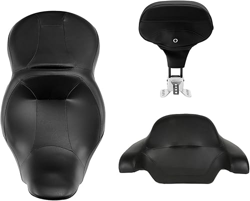 Miniatura 26 de TCT-MOTORPARTS Respaldo de pasajero envolvente recortado para Harley Touring Road King Road Street Electra Glide 2014-2023 Negro&Rojo