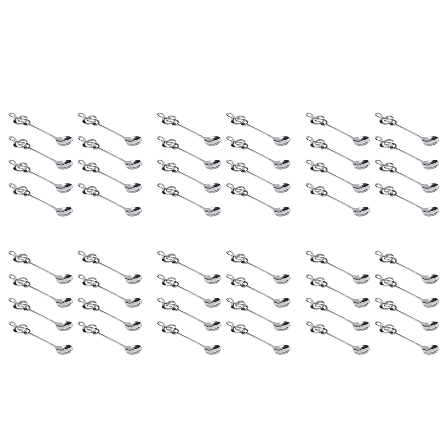 Hndhbfgrt 48Pcs Cute Music Theme Tea Stirring Spoon Coffee Spoon Stainless Steel Note Shape Small Ice Cream Dessert Scoop