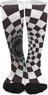 403 Men Women Funky Socks Black And White Spiral Tunnel Walking Socks Wicking Cushion Athletic Socks Anti Blister Fun Dress Socks For Cycling Outdoor Running