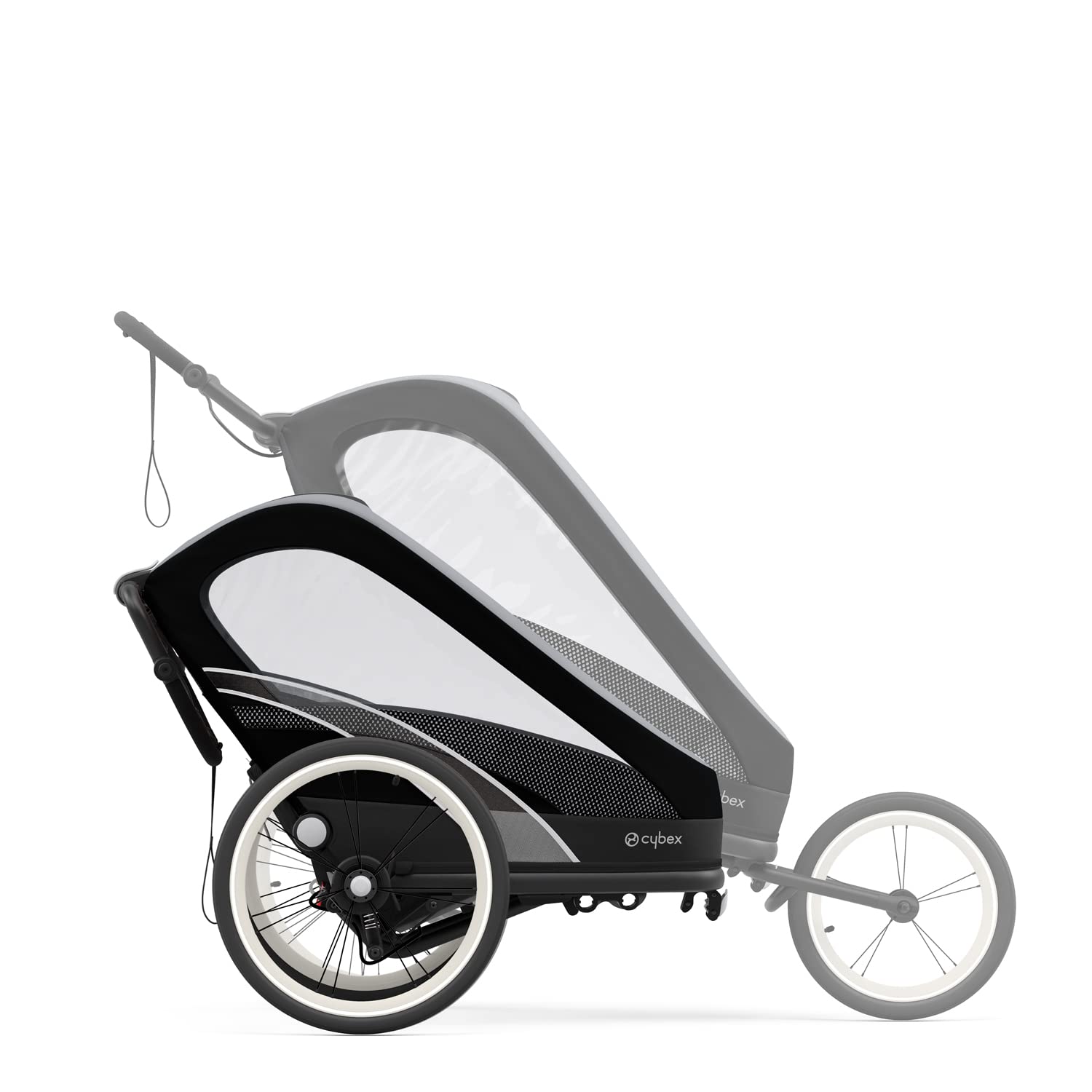 Cybex Remorque Multisport ZENO, One Box avec Cadre et Siège, de env. 6 mois à env. 4 ans, Max. 111 cm et 22 kg, Poussette sport 4-en-1, Noir (Black/All Black)