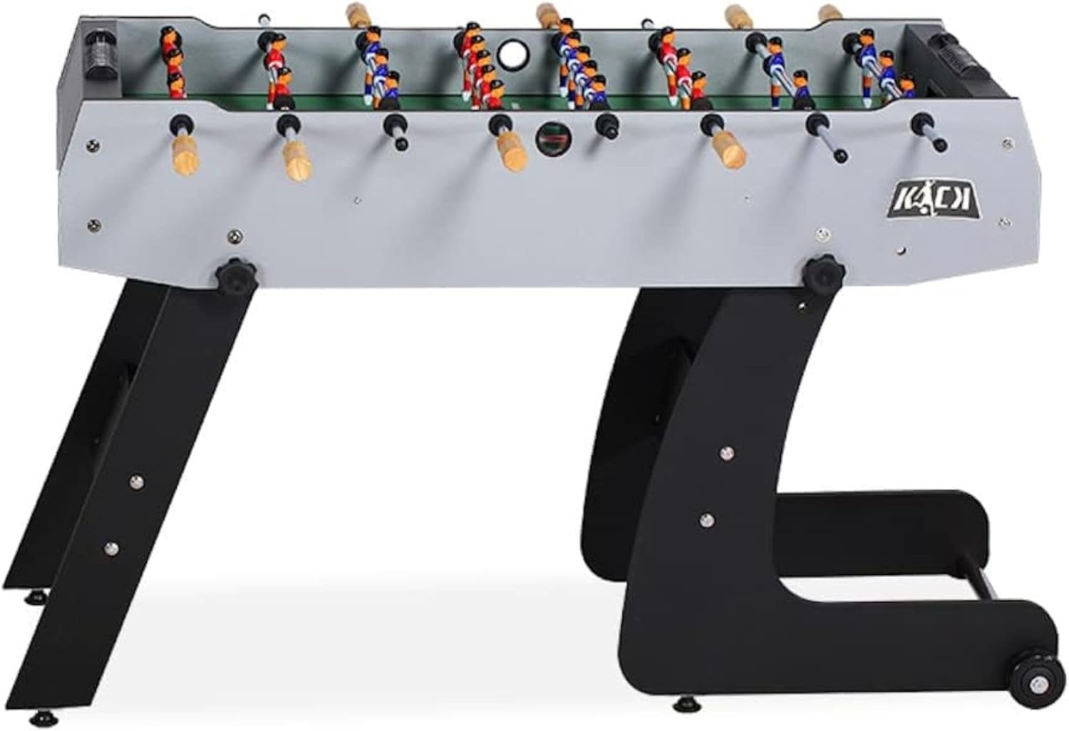 KICK Monarch 48" Folding Foosball Table – Compact Indoor Gaming Table for Adults & Kids with 2 Balls, Semi-Solid Steel Rods, Slide Scorers, Rolling Wheels & Foldable Storage