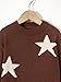 WDIRARA Girl's Star Printed Round Neck Long Sleeve Sweater Casual Drop Shoulder Pullover Knitwear Coffee Brown 8Y