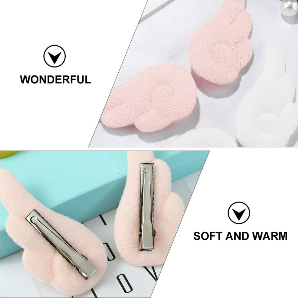 Lurrose 2 works of Angel Wings Hair Clips, Plush Wings Hair Pins Kawaii Hair Accessories for Women Girl Festival Cosplay - Image 4