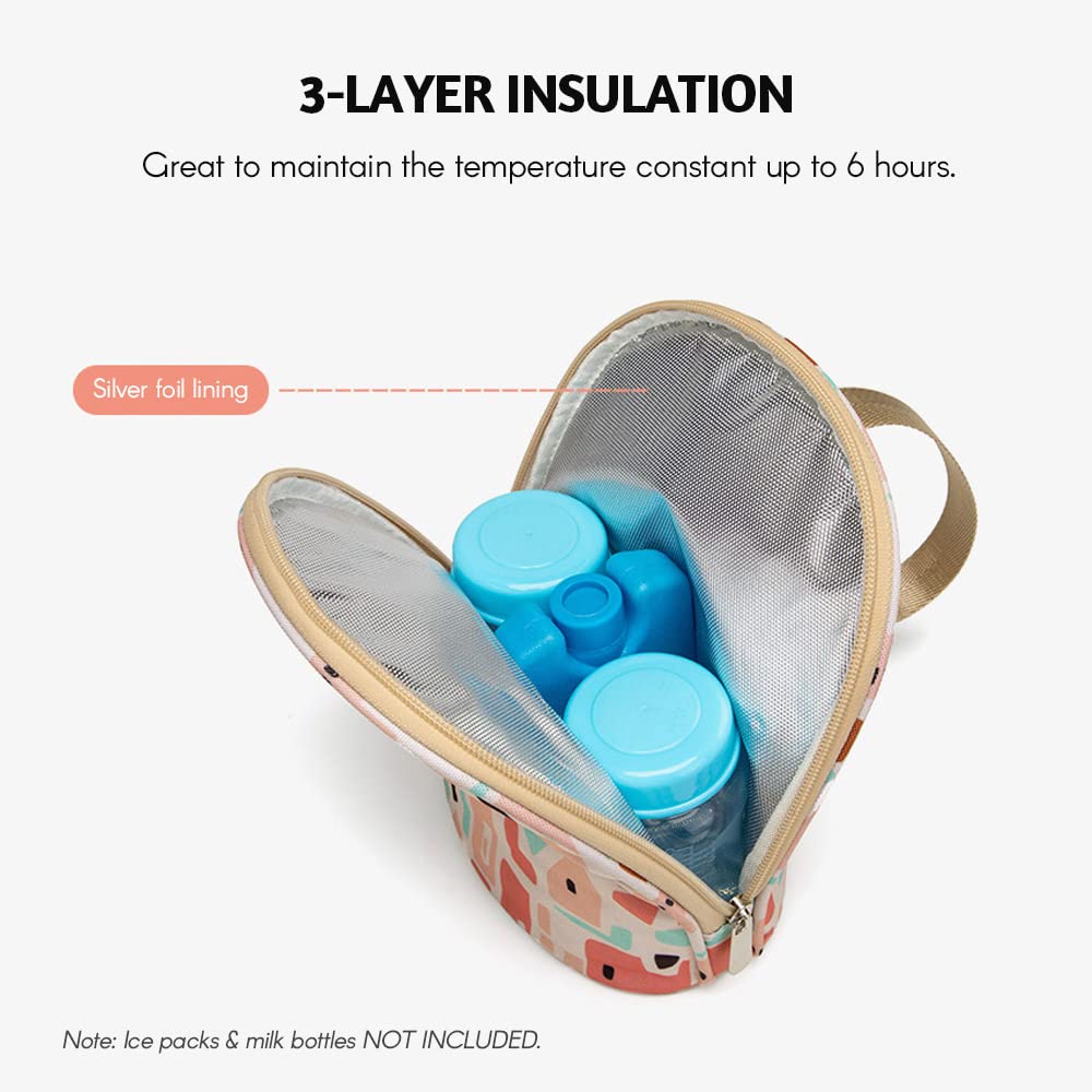 Borsa termica per latte materno Borsa termica per biberon Borsa da viaggio impermeabile per biberon Borsa da viaggio multifunzione per allattamento isolamento a 3 strati Si fissa facilmente