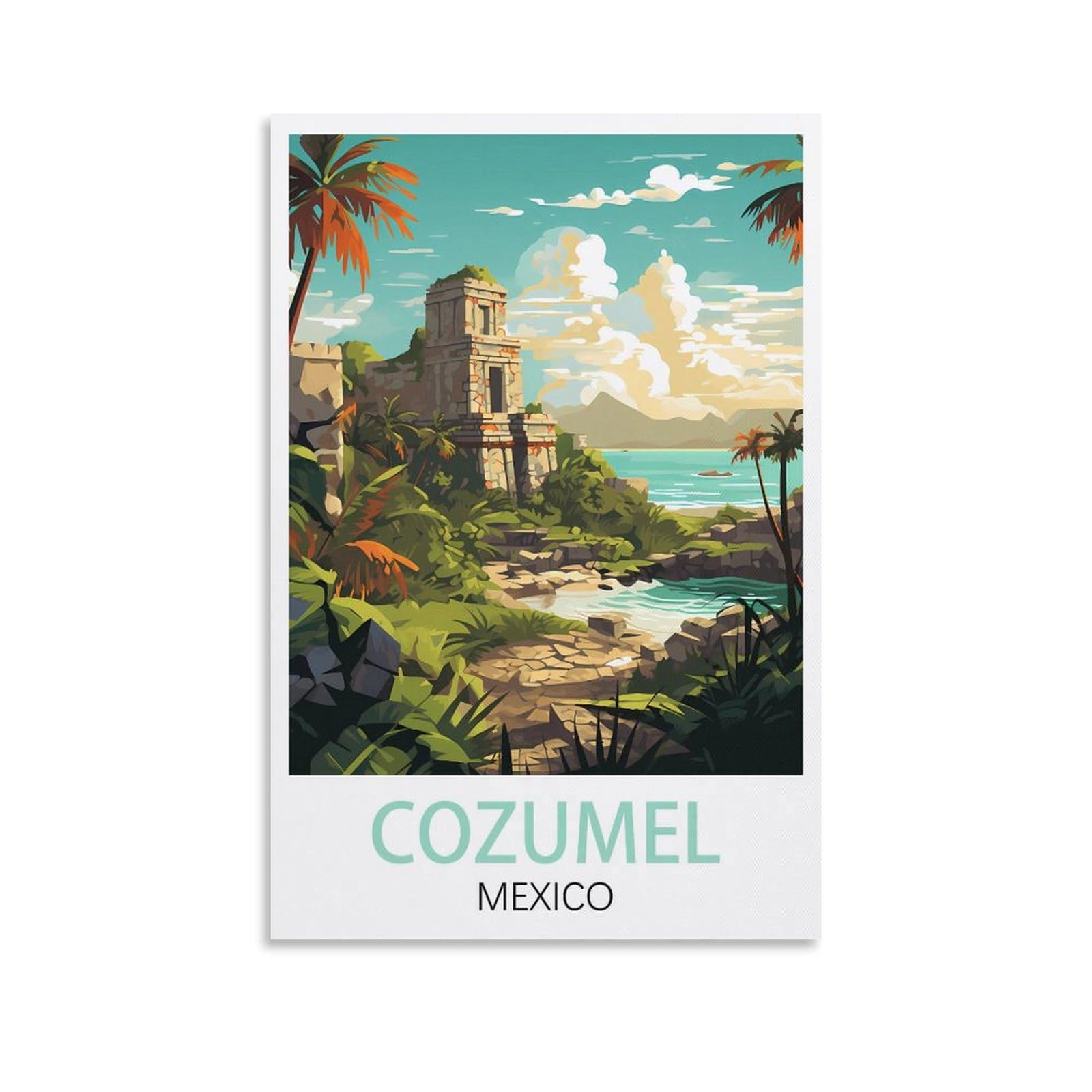 Vintage Metal Tin Signs Cozumel Mexico Wall Poster Retro Tin Sign Metal Plaque for Bar Wall Decor Home Living Room Wall Art Decor 20x30cm