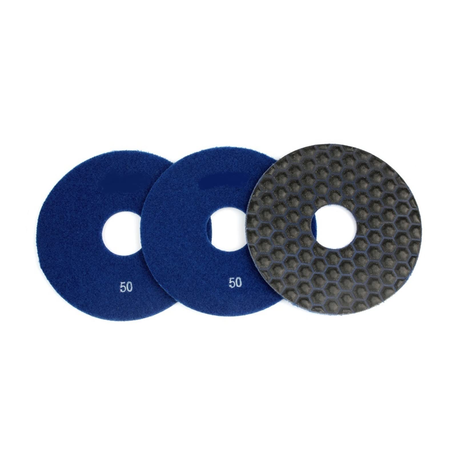 CAREG 3 piezas 6quot;Almohadillas de pulido de diamante Disco abrasivo de hormigón de mármol de granito de 150 mm Ruedas abrasivas flexibles Uso en seco for pulidora Durable ( Color : Grit 50 , Size :