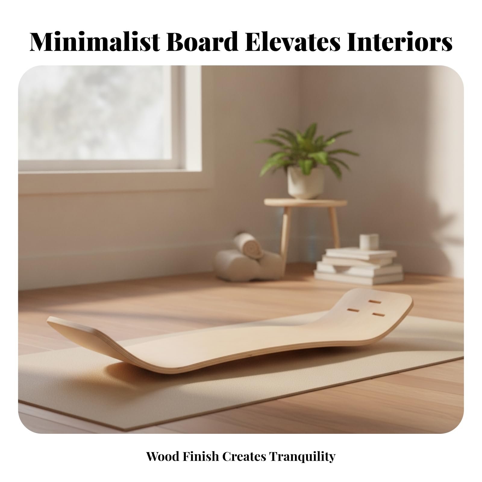 Balance Board in Legno Versatile | Design Curvo Ergonomico, Tavola di Equilibrio in Legno, per Allenamento Funzionale