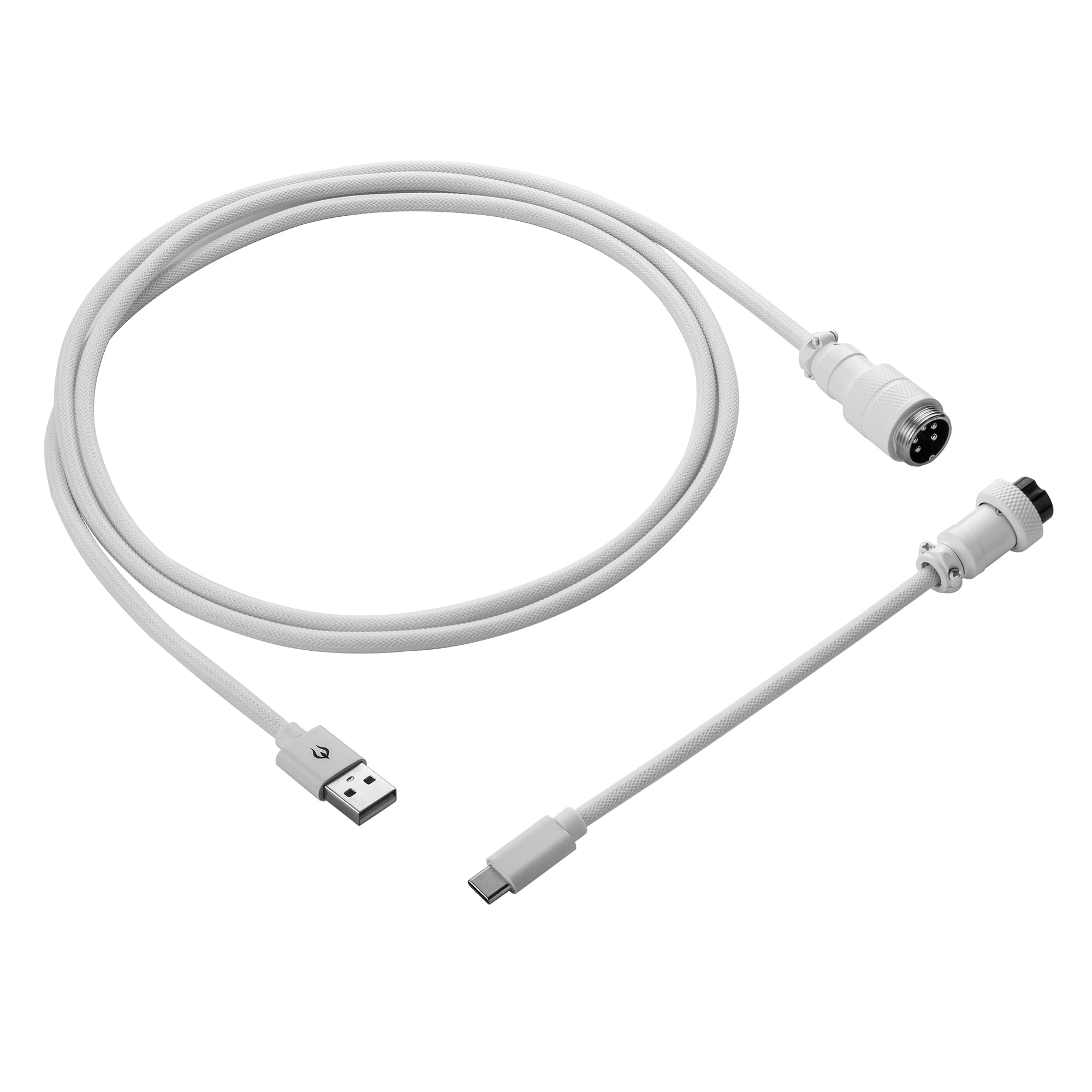 Vajra Force Pro Custom Double Sleeve Straight Keyboard Cable – White