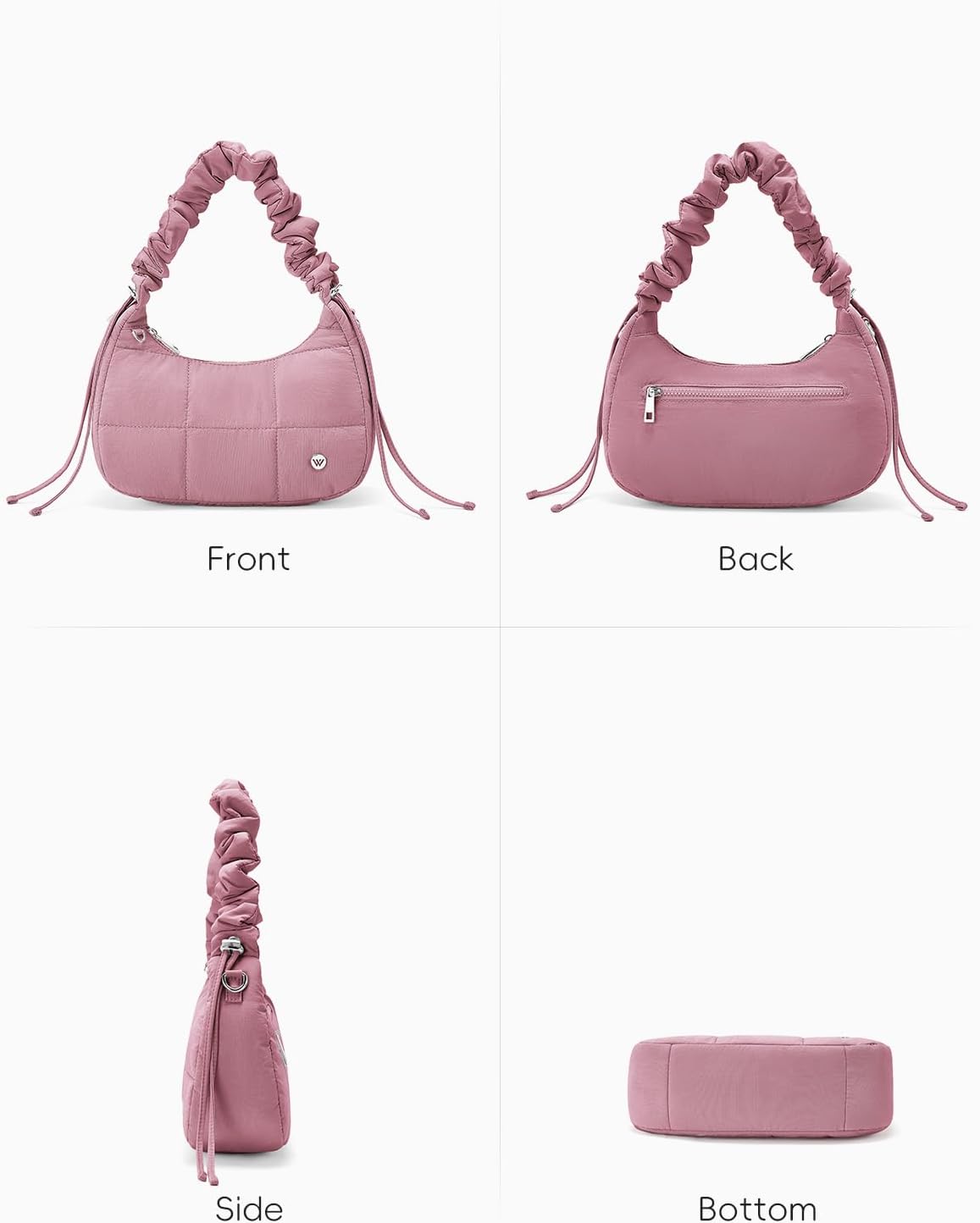 WESTBRONCO Small Puffer Shoulder Bag, Quilted Crescent Crossbody Bags for Women Nylon Daily Purse, Womens Puffy Handbags - Image 5