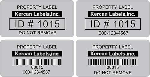 Miniatura 9 de Kercan Etiquetas de activos personalizadas, etiquetas de código de barras personalizadas, etiquetas personalizables de activos, etiquetas