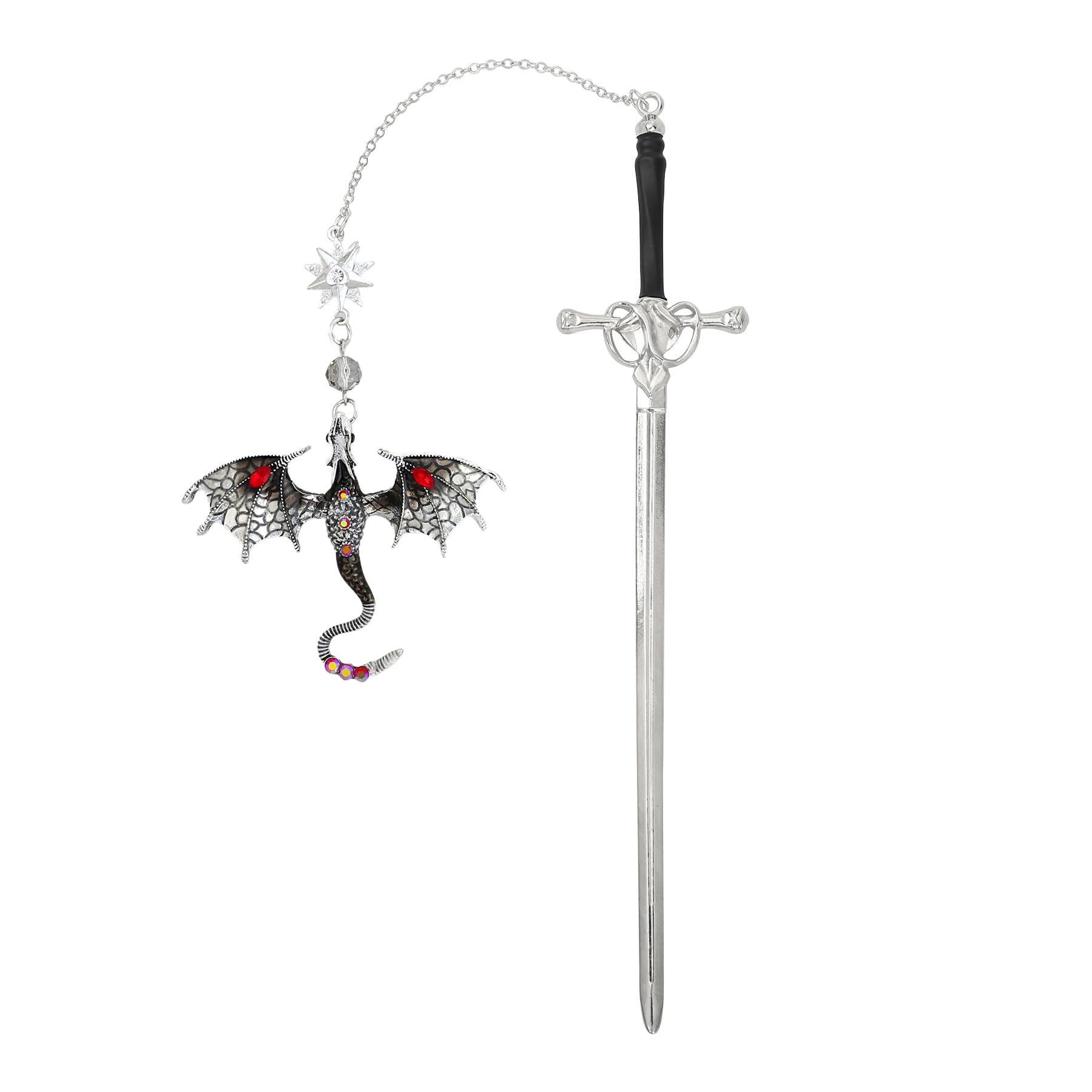Wasise Dragon Bookmark - Fourth Wing Bookmark, Gothic Dragon Book Marker, Vintage Tassel Metal Pendant, Funky Bookmarks for Readers Premium Metal Bookmarks for Book Lovers Teachers