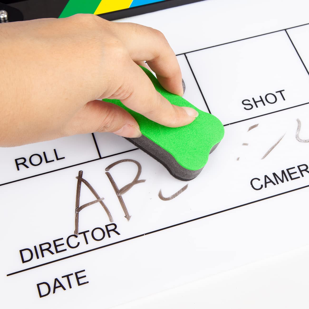 Tablero de plástico acrílico, Tablero de película de Director de 12x10 Pulgadas para películas, Videos, programas de televisión, Blanco