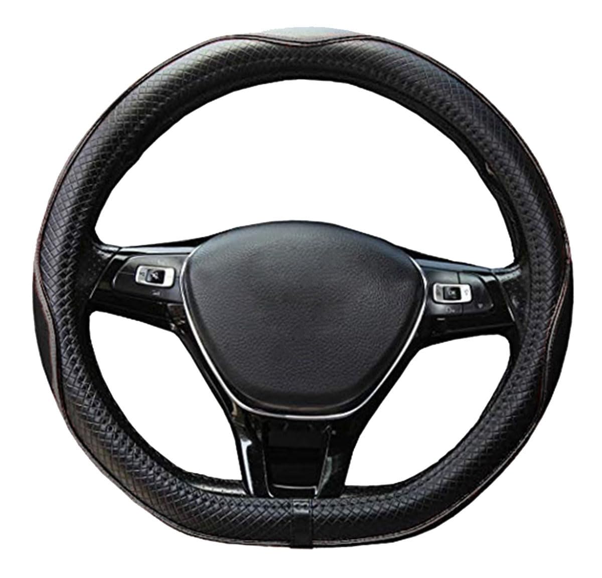 Cubiertas de Volante en Cuero de Microfibra, Transpirable, Antideslizante (Negro, Forma D) — view 12