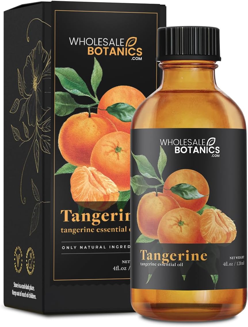 Tangerine Essential Oil by Wholesale Botanics | Premium Grade 100% Undiluted Essential Oil | for Aromatherapy, Soaps, Lotions, & Candles | Vegan & Cruelty Free (4 Fl Oz)