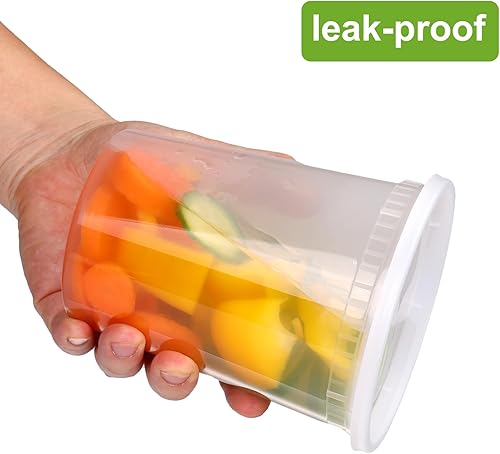 Miniatura 3 de Moretoes 60 juegos de recipientes de sopa de 32 onzas con tapas, recipientes herméticos resistentes para microondas para sopas, sobras, salsas