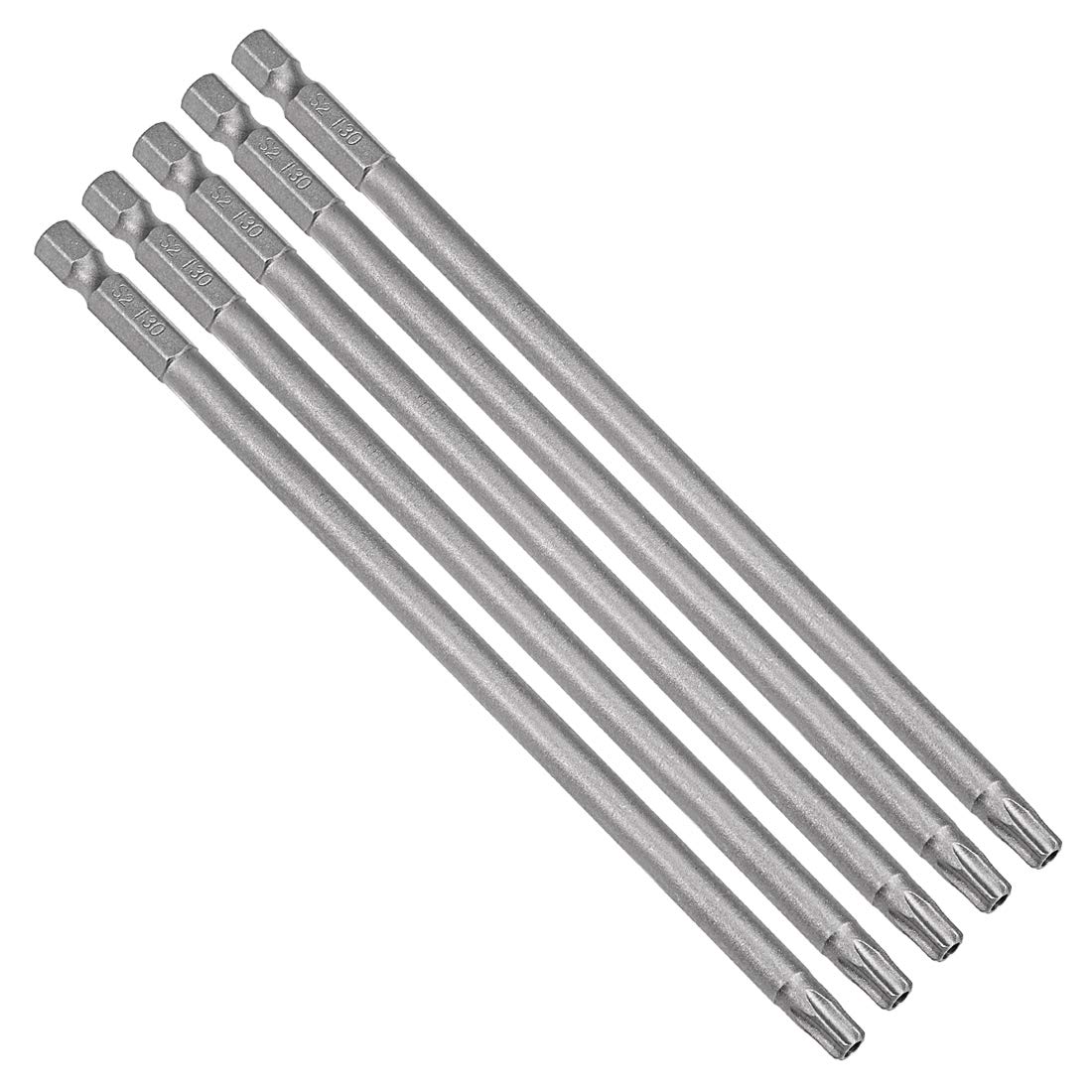uxcell 5 Pcs T30 Magnetic Torx Screwdriver Bits, 1/4 Inch Hex Shank 5.9-inch Length S2 Security Tamper Proof Screw Driver Kit Tools