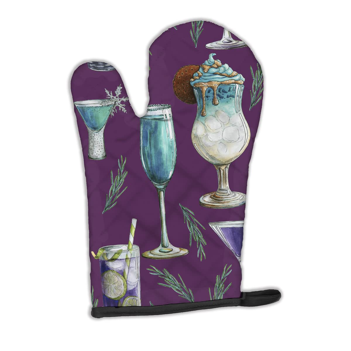 Caroline's Treasures Boissons et Cocktails BB5204OVMT, Gant de Cuisine Violet en Tissu