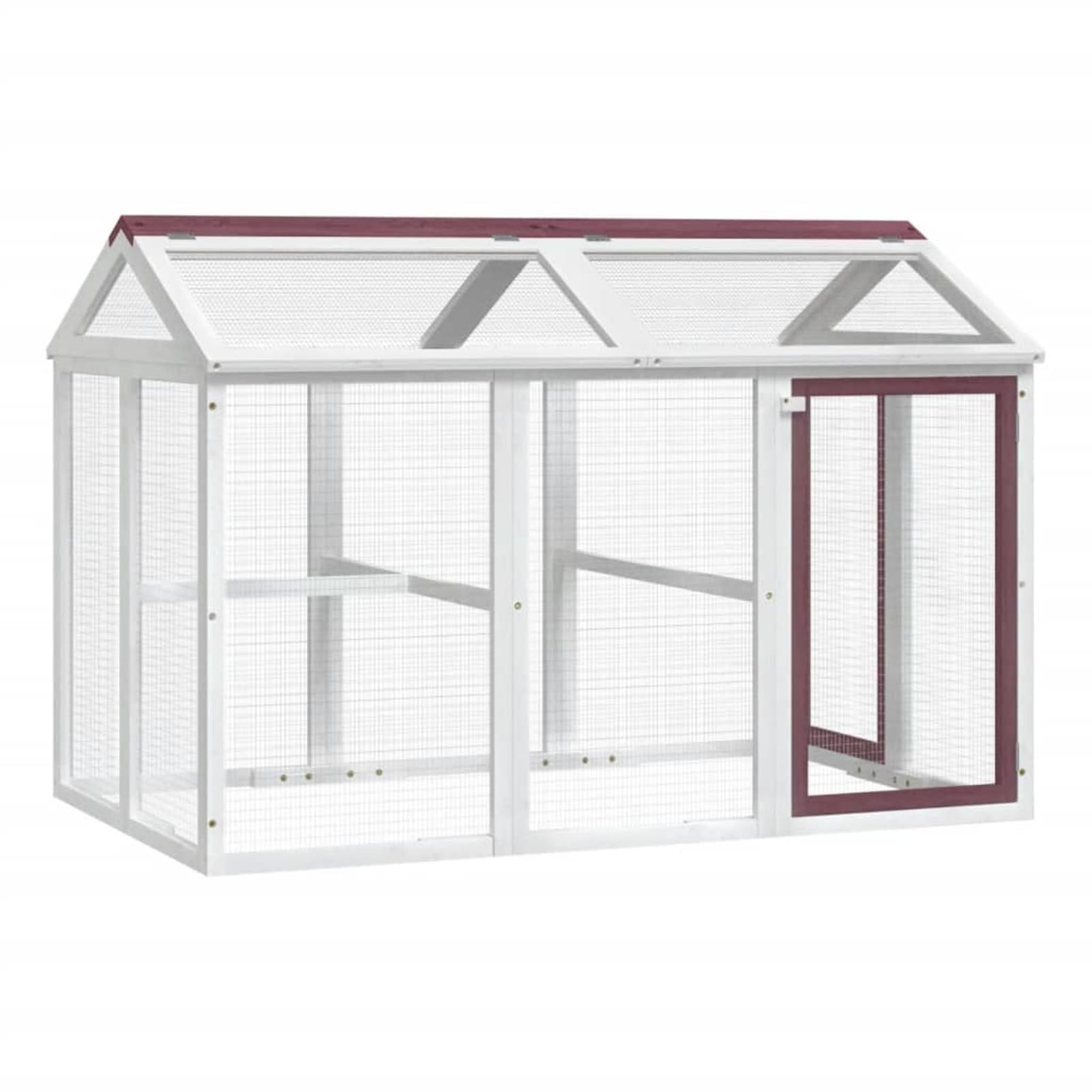 Homgoday Kojec dla zwierząt Moka 141 x 94 x 104 cm z litego drewna sosnowego, dekoracja klatki dla psa klatka dla psa wewnętrzna Kennel dla psów klatki dla psów na zewnątrz ogrodzenie dla psa