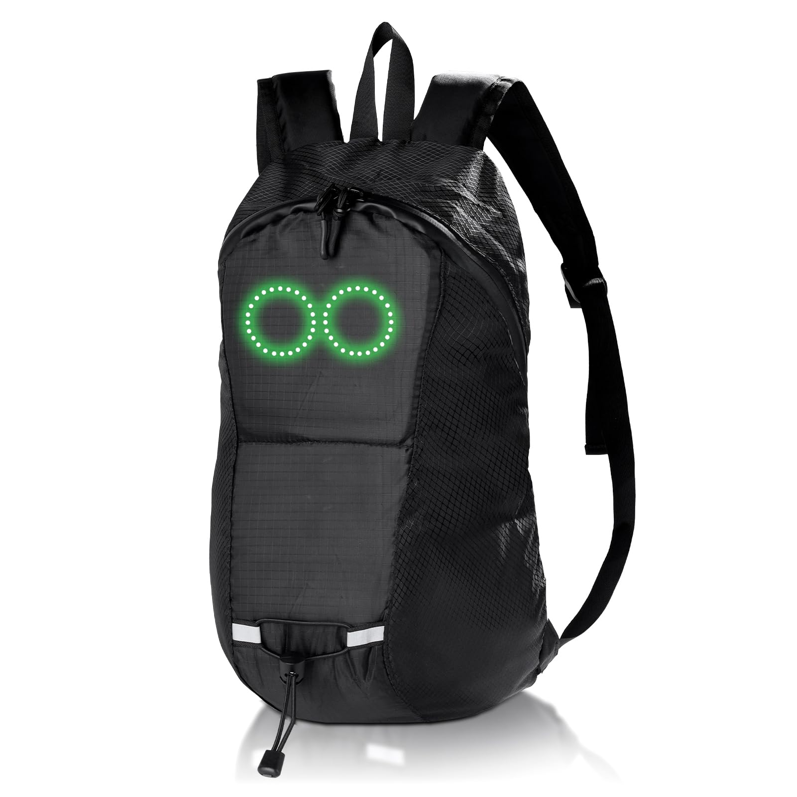 Lixada LED Rucksack mit Blinkfunktion, 15L Laptop Rucksäcke LED Backpack für Fahrrad, E-Scooter, College-Schule-Computertasche Umhängetasche Geschenke für Frauen und Männer (Schwarz)