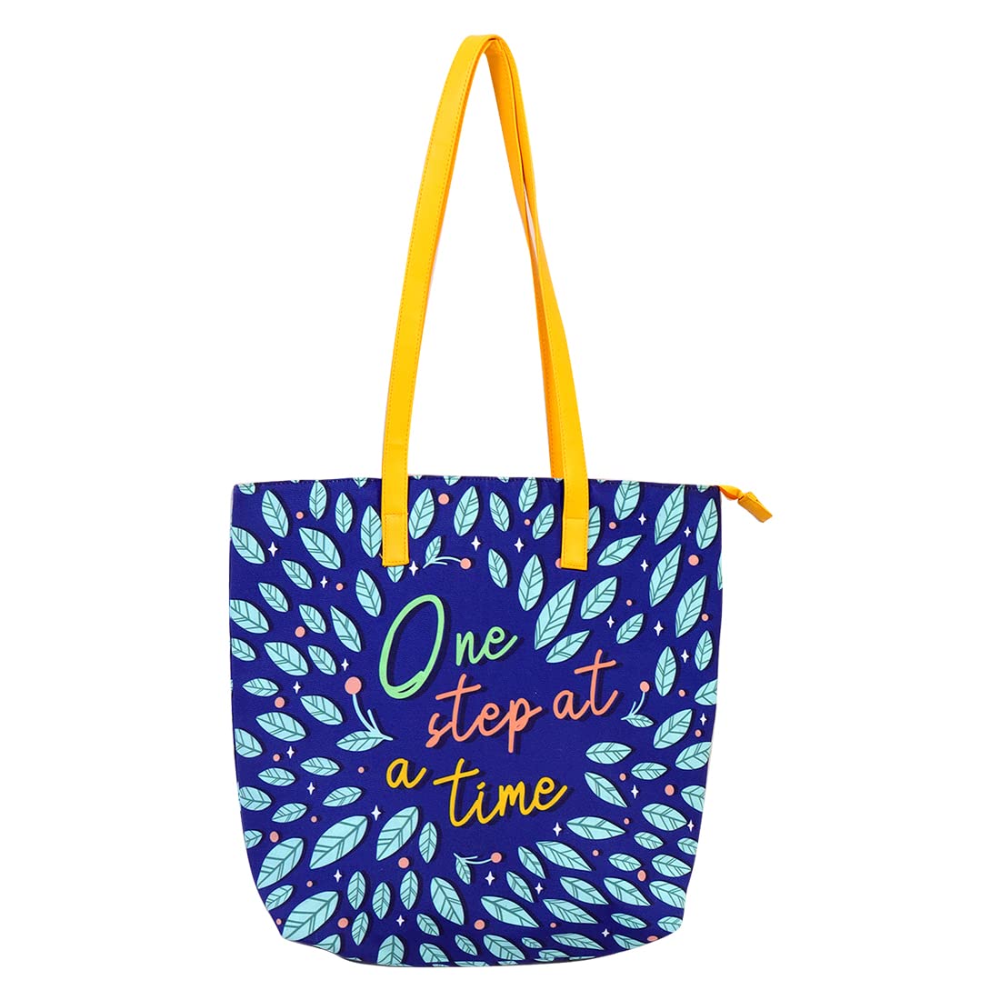Happening Hippo Printed Tote Bag | Oversized Stationary Bag | Large Capacity, Zipper & Stylish | Canvas Bag for Daily Work, Travel, College & Office | One Step at a Time (B0BLKFTP4B) Amazon Price History, Amazon Price Tracker