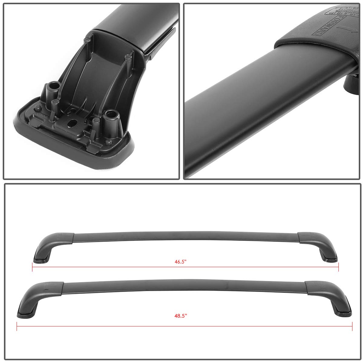 Snapklik.com : DNA Motoring RR-THI014 2Pcs Aluminum Roof Rack Top Side ...