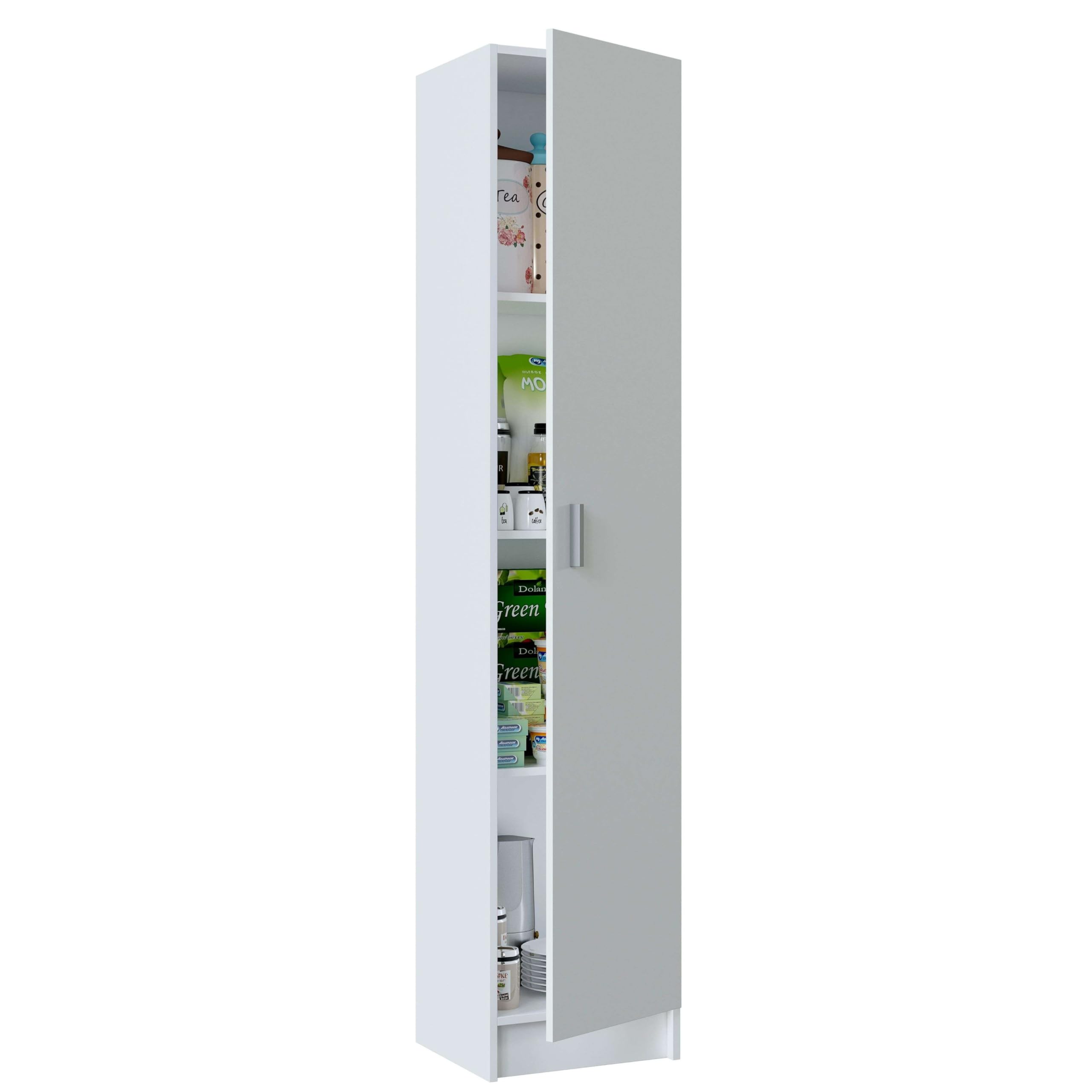 Miroytengo Armario Auxiliar Alto Multiusos Cocina Despensa Lavanderia 1 Puerta 37x180 cm