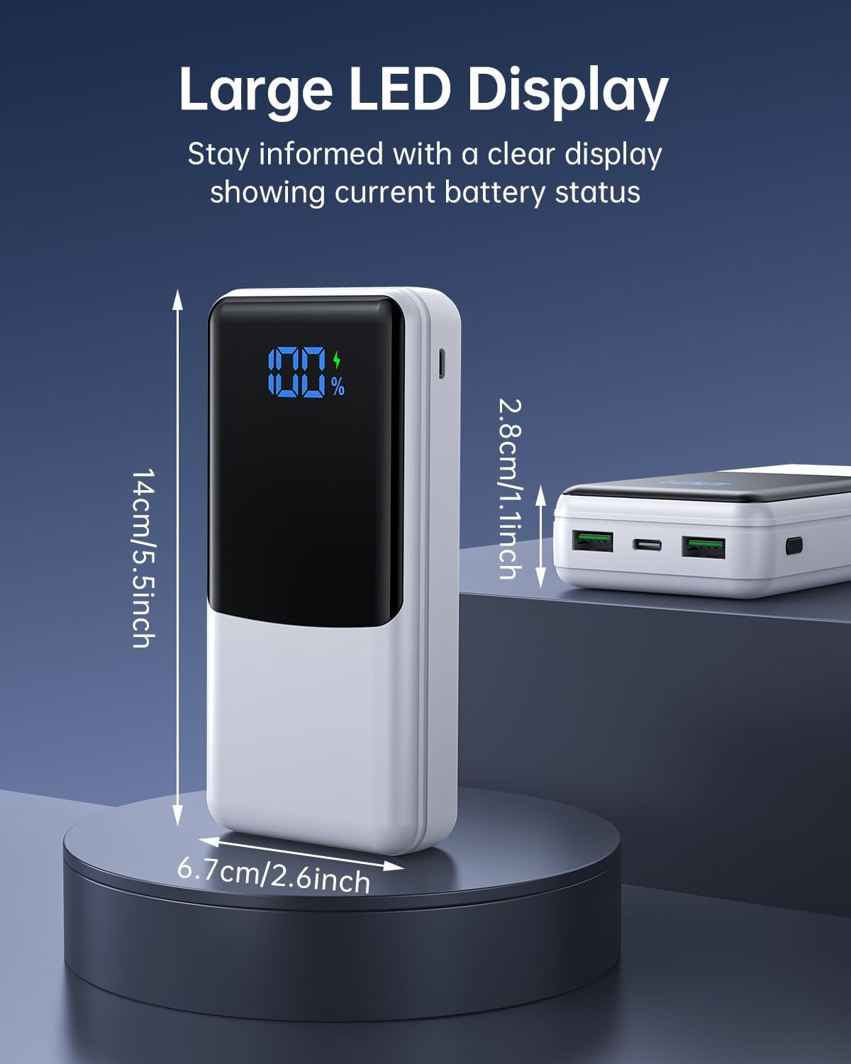 Batería externa de 27000 mAh, Power Bank PD30 W Carga rápida Cargador