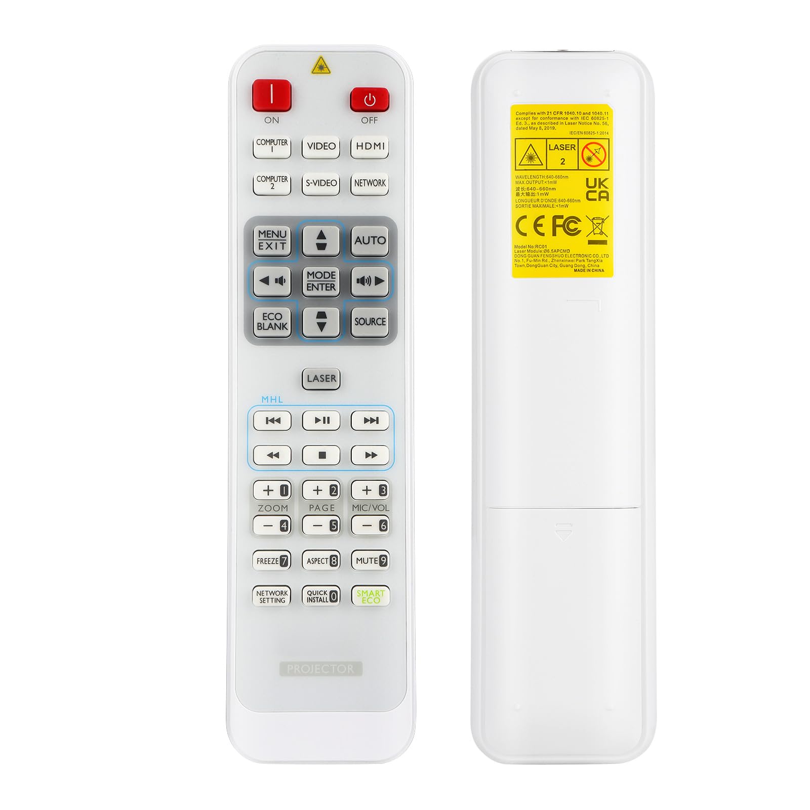 5J.JAD06.001 RCS011 Beamer Fernbedienung für BenQ MH741 MH750 MH856UST MS630ST MW632ST MW727 MW824ST MW855UST MW864UST MW883UST MX631ST MX726 MX823ST MX854UST MX863UST MX882UST LH770 LU785