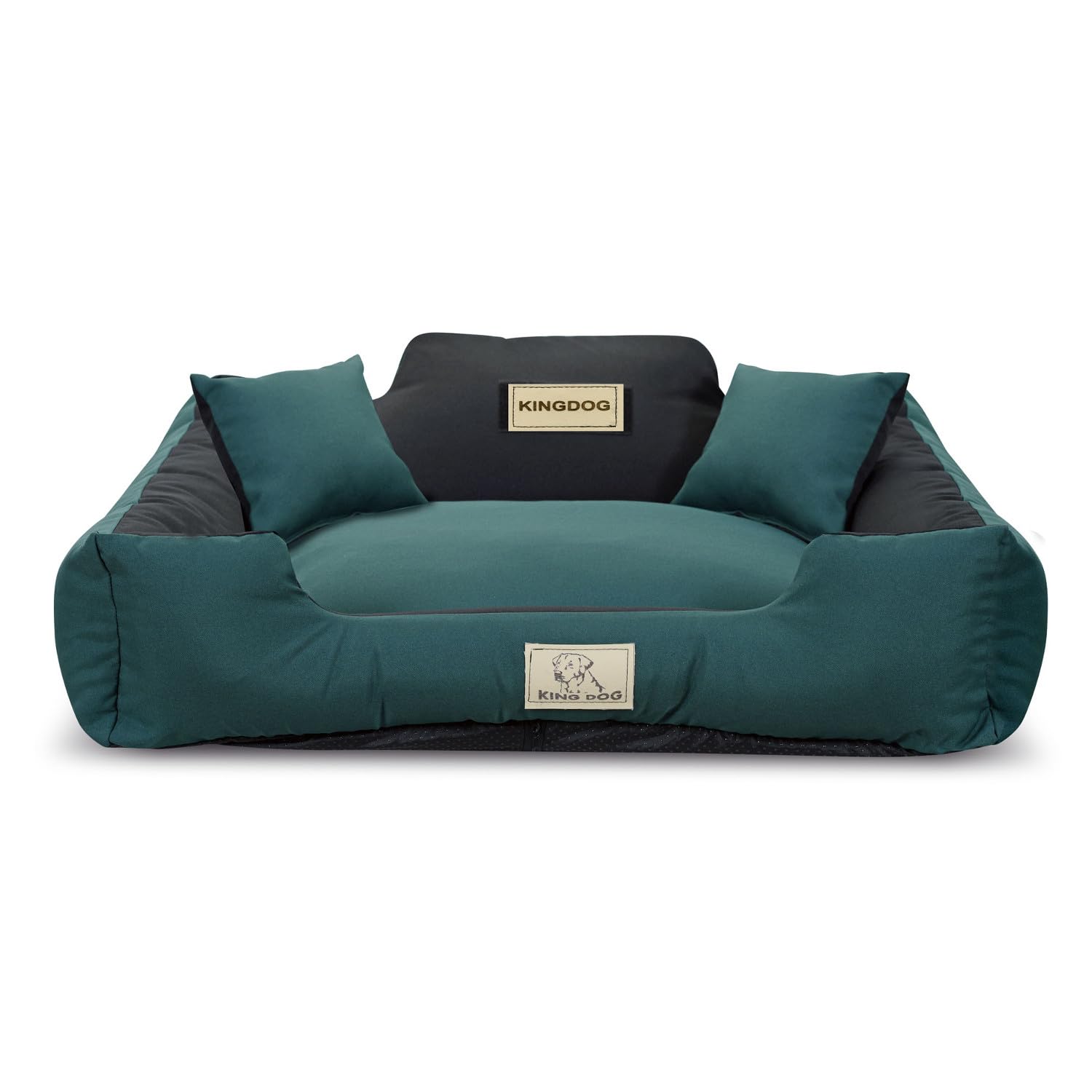 KingDog Cama antideslizante para perros con cremallera de Panamá Stretch MM43, cama para mascotas, desmontable y lavable, 100% poliéster, peso: 160 g/m2 (dimensiones exteriores: 75 x 65 cm/dimensiones